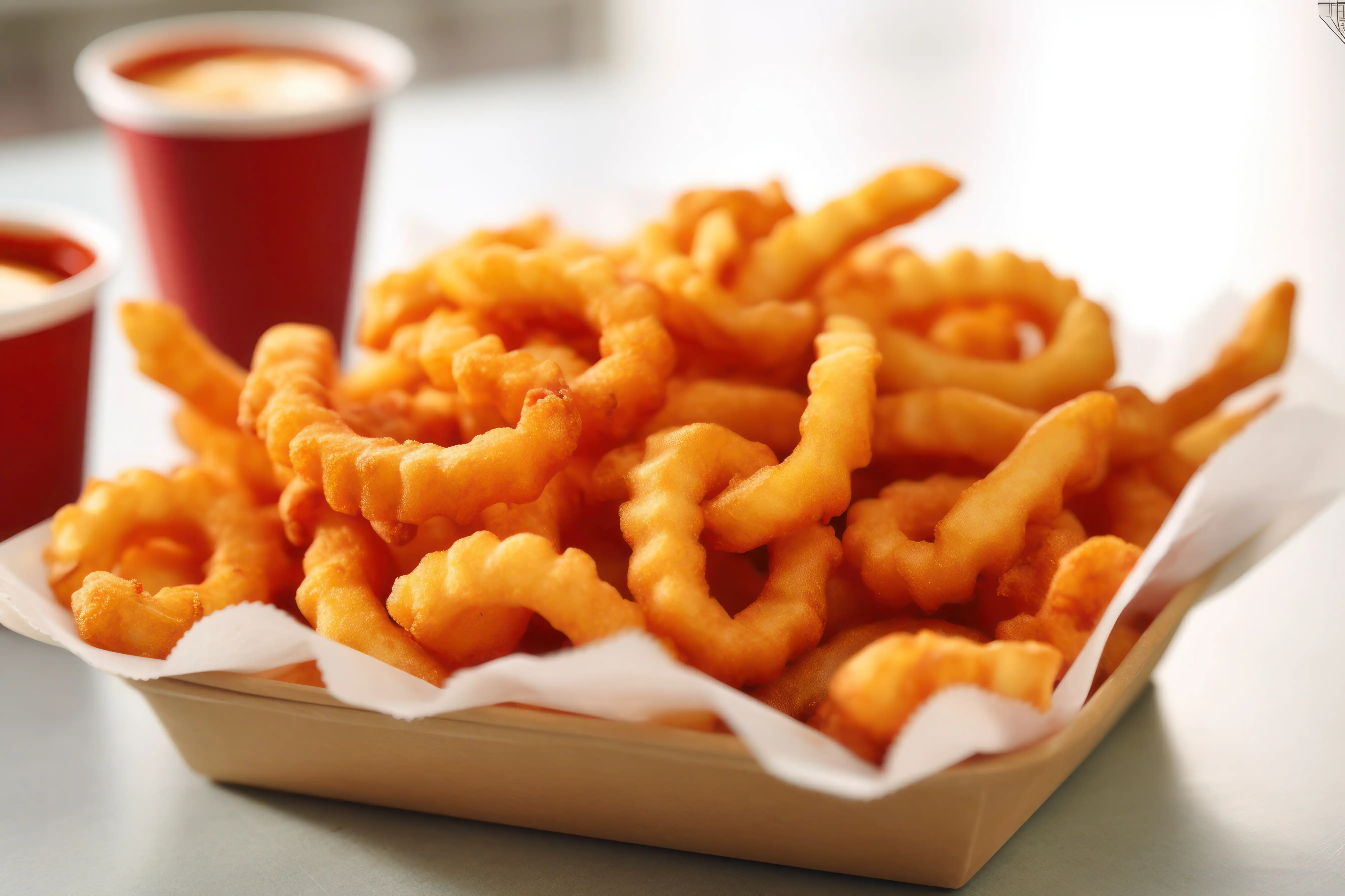 Delicious curly fries with perfect seasoning and golden crunch